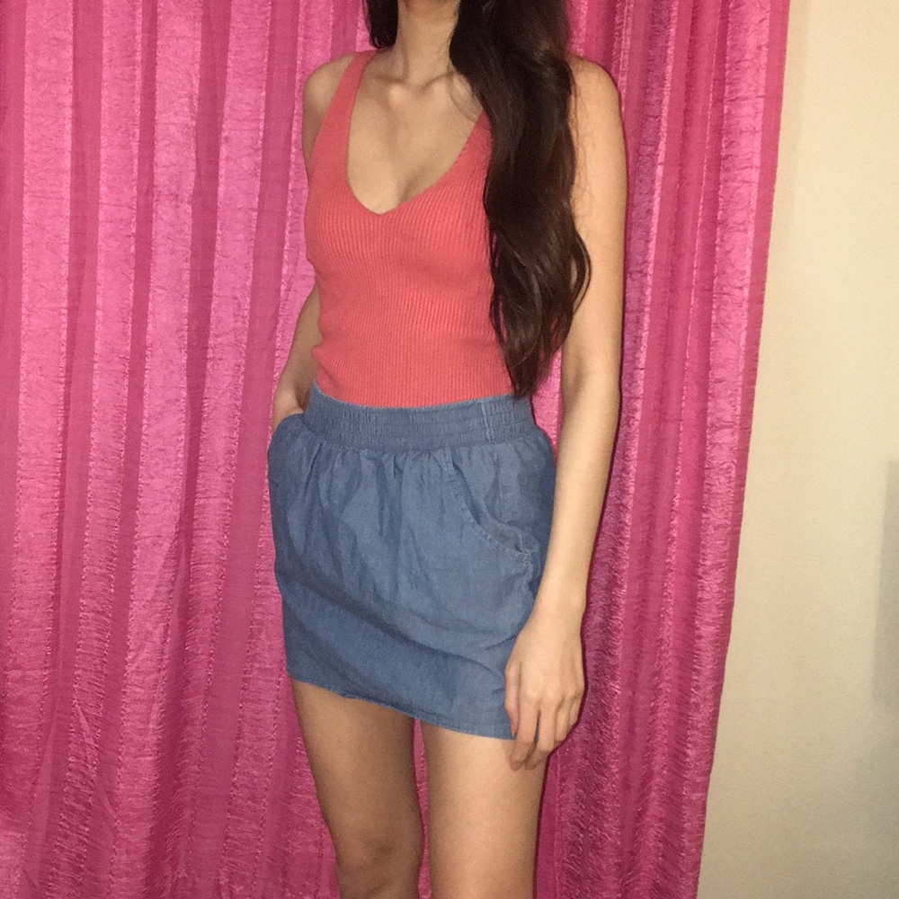 Cute Denim Skirt With Pockets